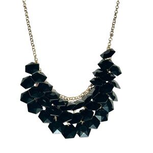 Vintage Y2K Black Gold Chunky Statement Necklace Adjustable